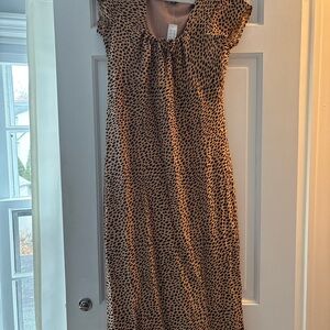 J. Crew Leopard Print Cap Sleeve Dress NWT